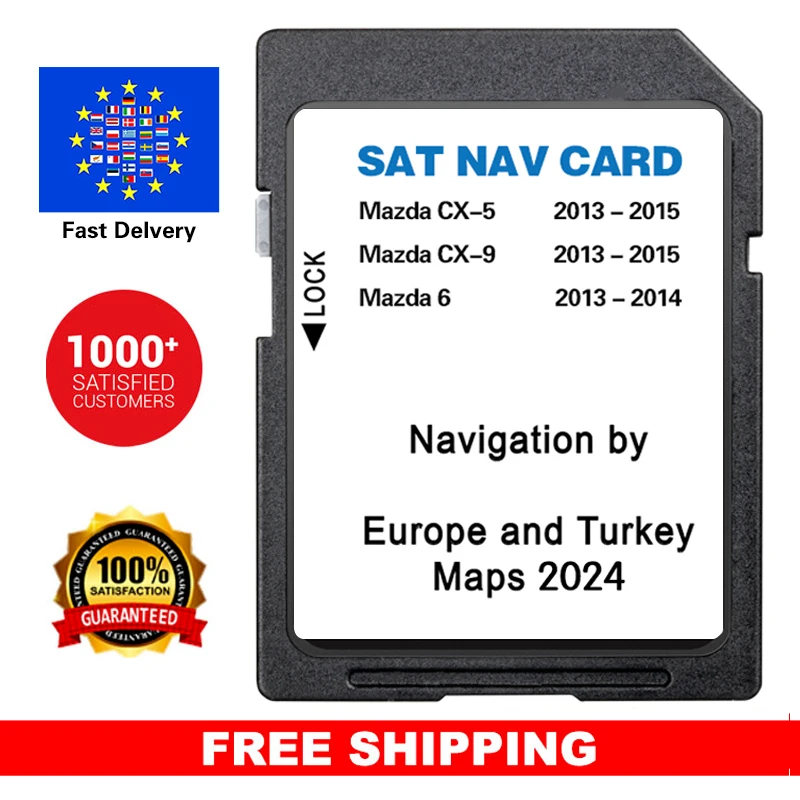 Sat Nav for Mazda 6 CX5 CX9 2024 Navigation Card Verssion EU Turkey UK GPS Map Version Navi Software Update Memory card