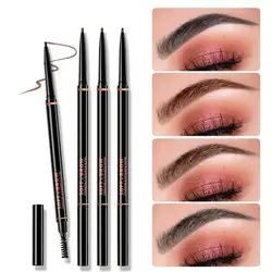 Microblading Eyebrow Pen 2 In 1 Waterproof Eyebrow Pencil And Eyebrow Brush,Professional Long-lasting Eyes Liner Makeup Tool