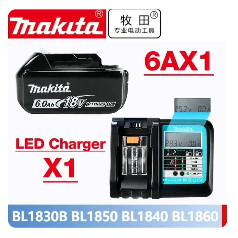 

BL1860 Makita Latest Upgraded Rechargeable Battery 18V 6Ah Lithium for Makita 18V Battery BL1840 BL1850 BL1830 BL1860B LXT 400