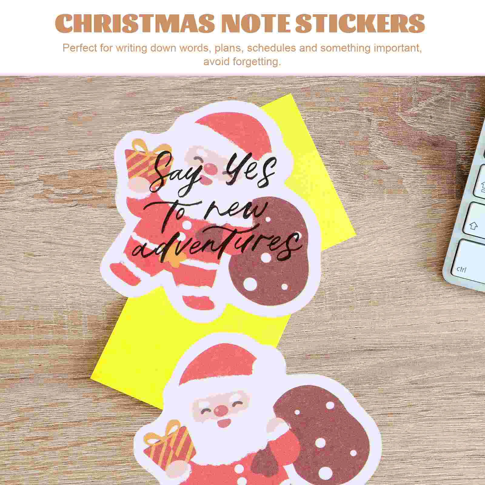 4 Books Xmas Notepad Small Sticky Notes Christmas Daily Use Memo Stickers Office Notepads