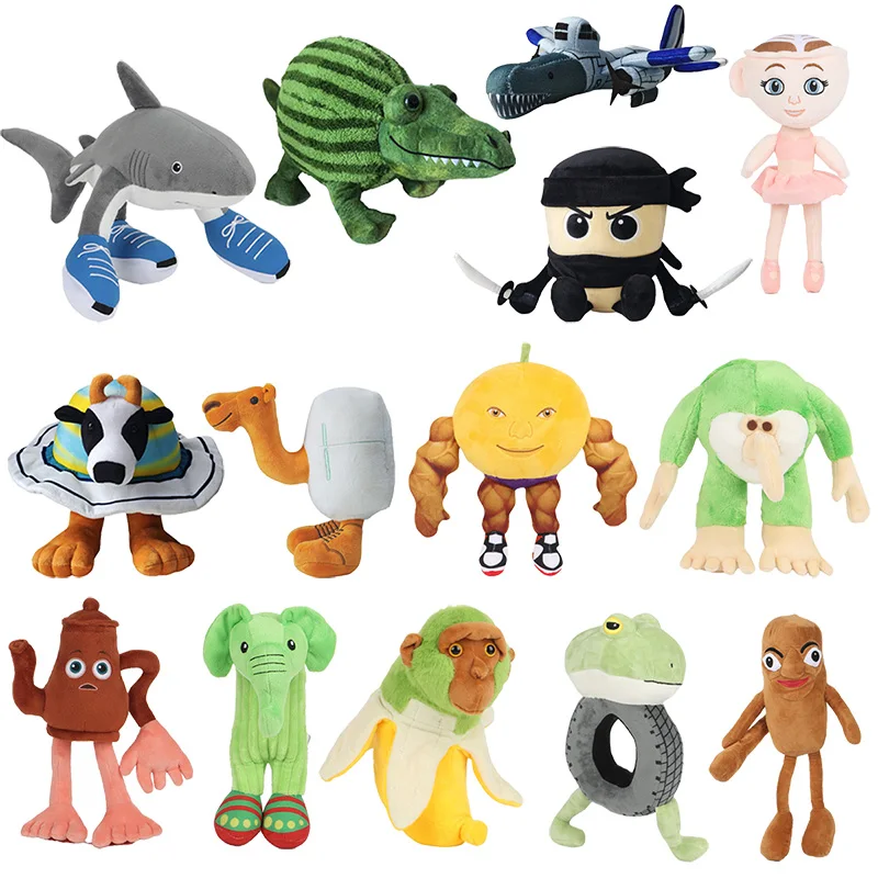 تونغ تونغ تونغ الصحور أفخم مضحك Tralalelo Tralala أسماك القرش محشوة دمية مضحك الدماغ الإيطالي أفخم دمية وسادة لعبة هدايا أطفال