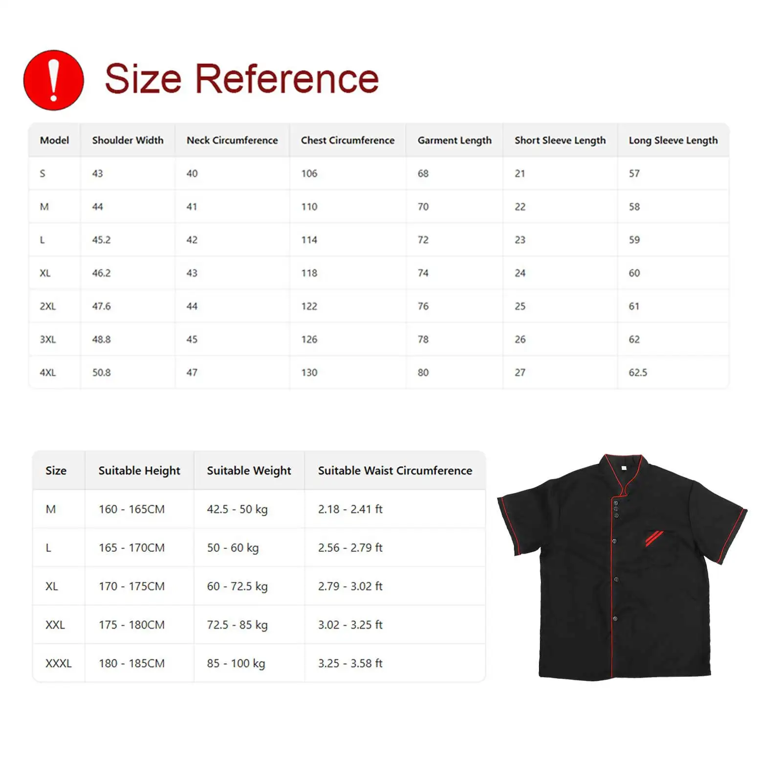 Short Sleeve Chef Shirt Black L Size Catering Uniform Restaurant Hotel Kitchen Workwear Breathable Wash Resistant