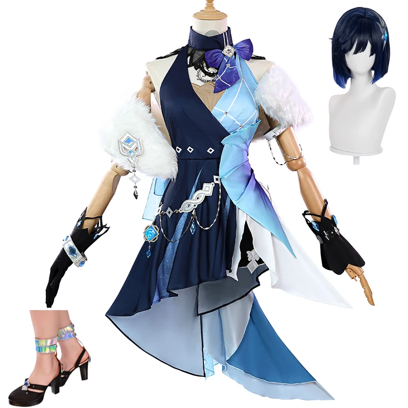 Tranquil Banquet Yelan Cosplay Genshin Impact Cosplay Costume perruque chaussures Ye Lan uniforme accessoires femmes Halloween fête Outfis