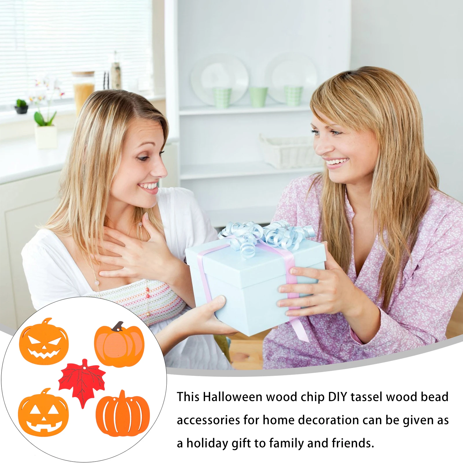 

5 Pcs Manual Pumpkin Wood Chip Decoration Child Fall Cutouts Halloween Decorations