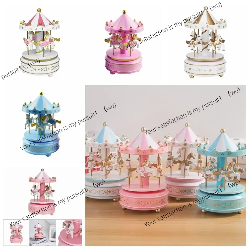 Creative Fantasy Christmas Holiday Decor Carousel Music Box Easy Use Carousel Ferris Wheel Ornaments