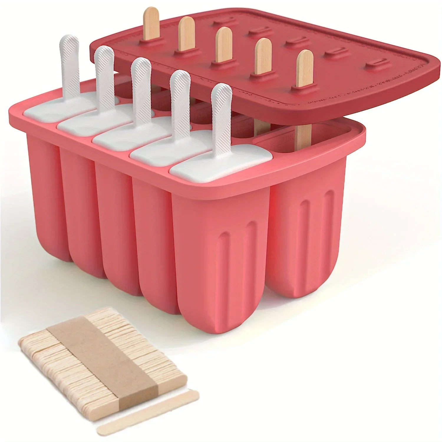 

Silicone Popsicle Molds 10 Cavity Large Popsicles Molds Silicone Popsicle Maker Mold Ice Mold with 50Pcs Popsicle Sticks Mold
