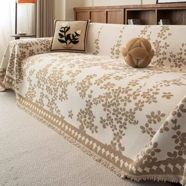 Skin-friendly Couch Cover Full Wrap Sofa Slipcover 3 Seater Bohemia Living Room Decor Blanket