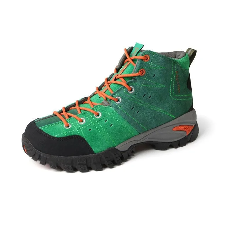 Genuine Fashion Girl's Outdoor New High-top Hiking Shoes, Leather Wear-resistant Breathable Lightweight Mountaineering Shoe