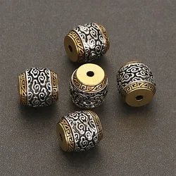 5Pcs 12MM Antique Golden Silver Plated Color Cast Metal With Clouds Barrel Spacers Beads For Diy Jewelry Making Accessories