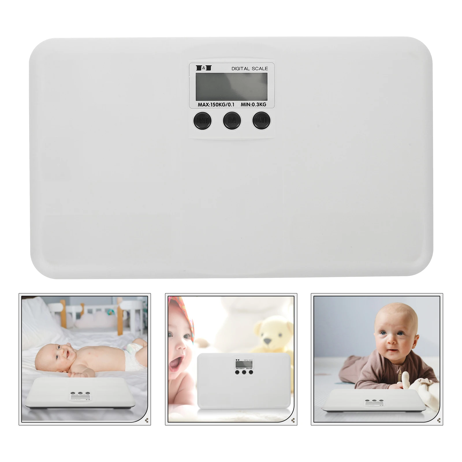 

Super Thin Flat Baby Electronic 150Kg Large Lcd Display Digital Weight Pet Scale For Infant Mother Health Monitoring Easy