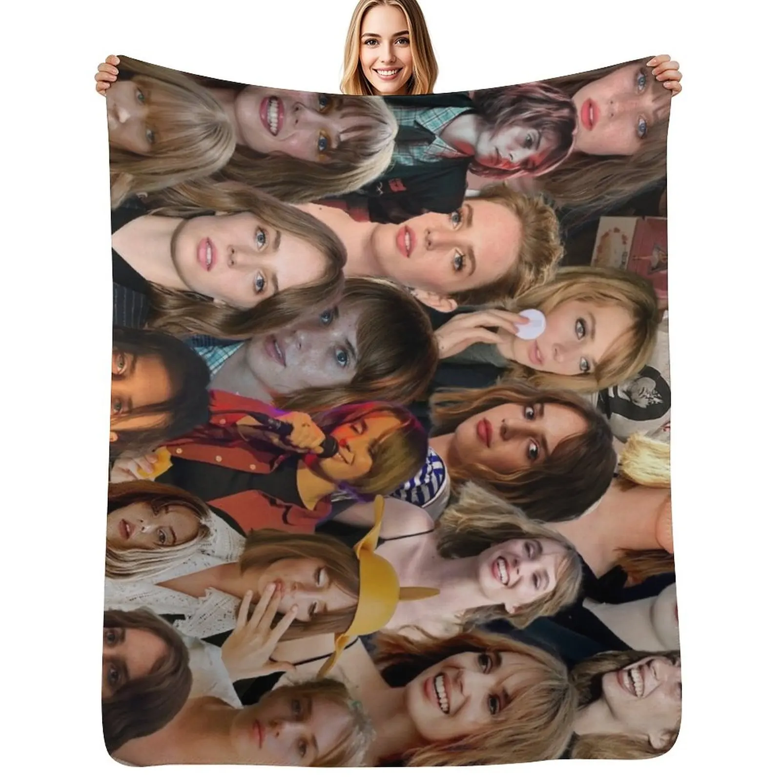 

Maya Hawke Photo Collage Throw Blanket For Baby Decorative Beds Sofa Quilt Flannel Blankets