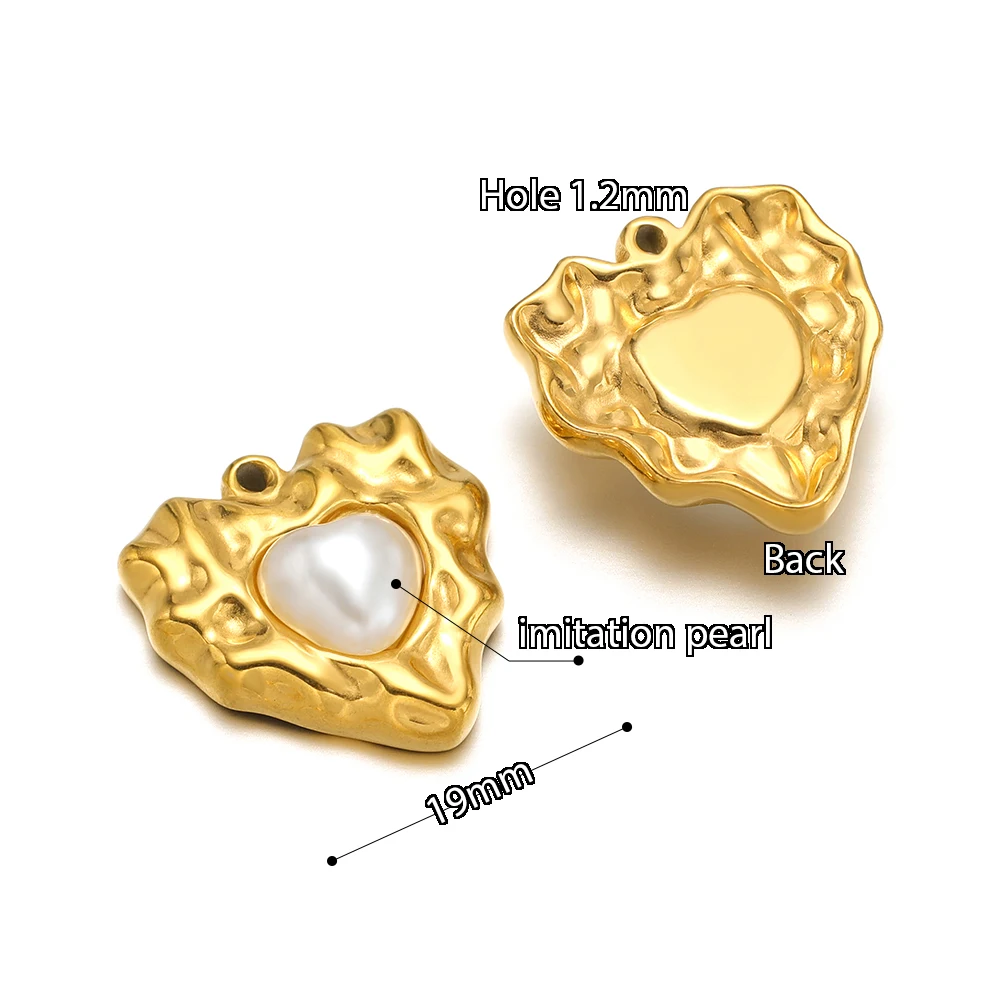 5pcs Stainless Steel Imitation Pearl Lock Heart Sun Necklace Charms Earring DIY Women Bracelet Jewelry Making Supplies Wholesale view 2