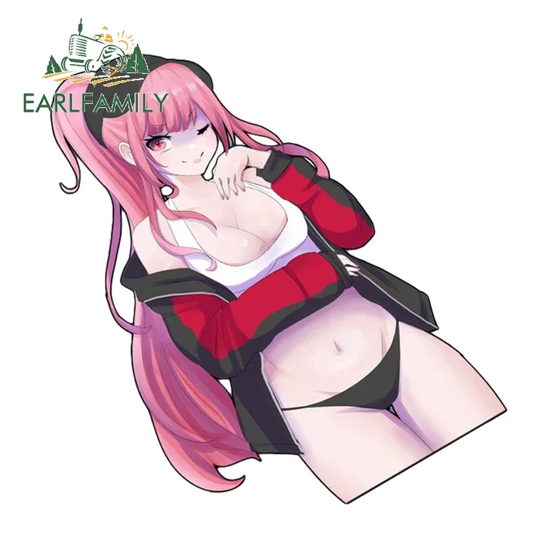 

EARLFAMILY Deadbeats Calliope Mori Car Sticker Personality Sunscreen Decal Waterproof Rearview Mirror Motorcycle Graphics