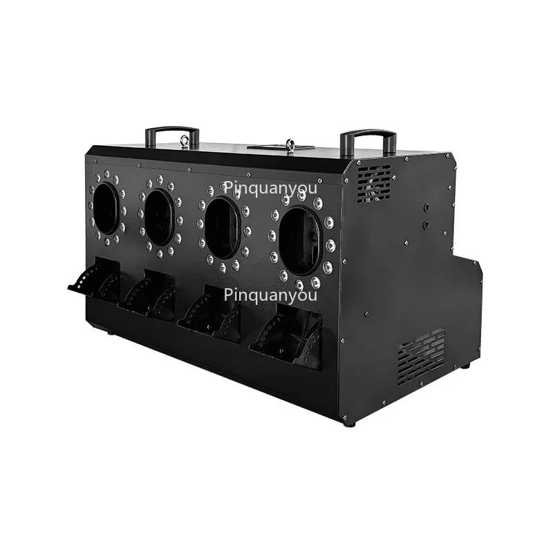 LED Double Wheel Smoke Bubble Machine Four-Hole Integrated Automatic Stage Lights for Wedding and Bar Performances