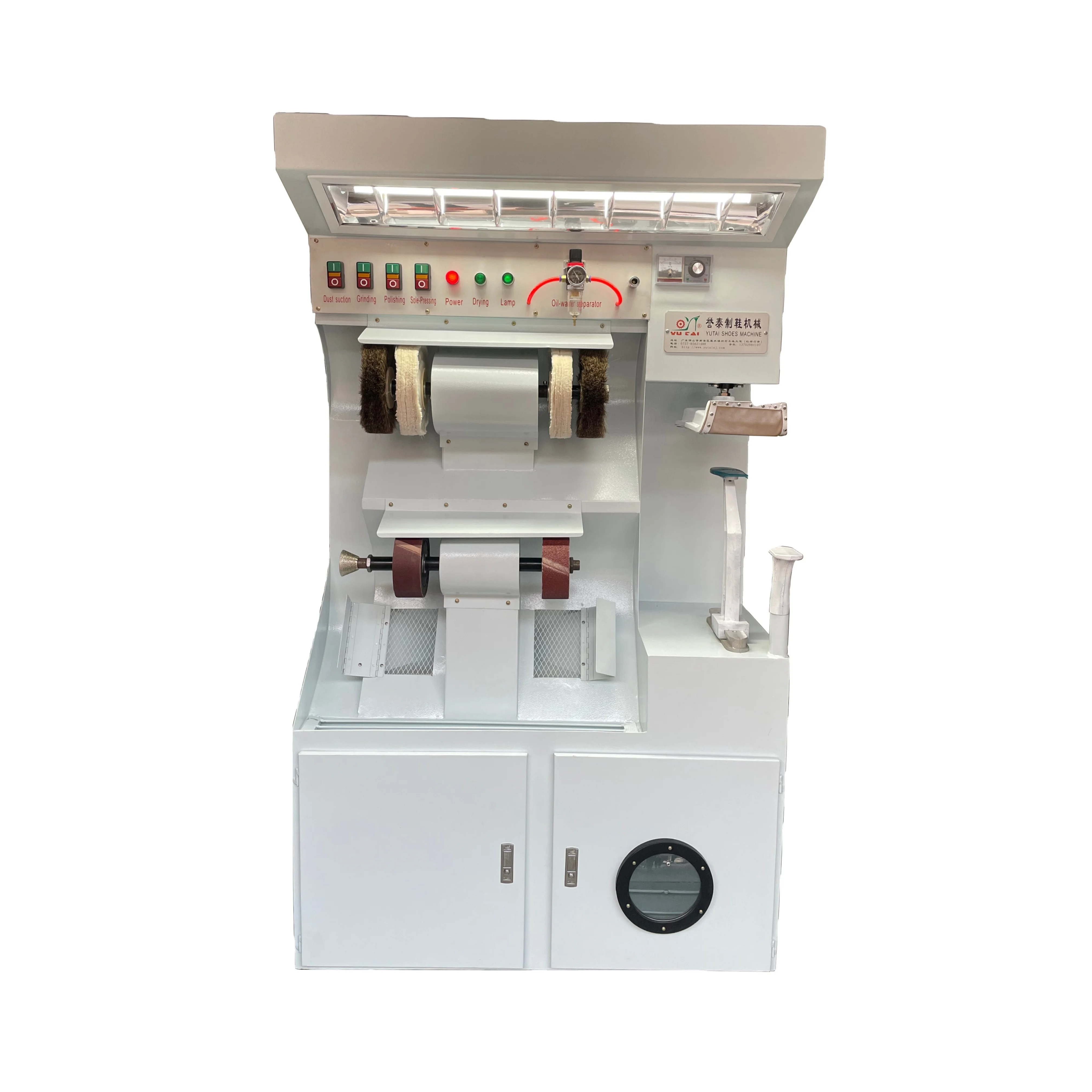 

Multi-Function Motorized Shoe Repair Machine with Grinding/Polishing/Dryer/Sole Press Functions 1.8KW 220V
