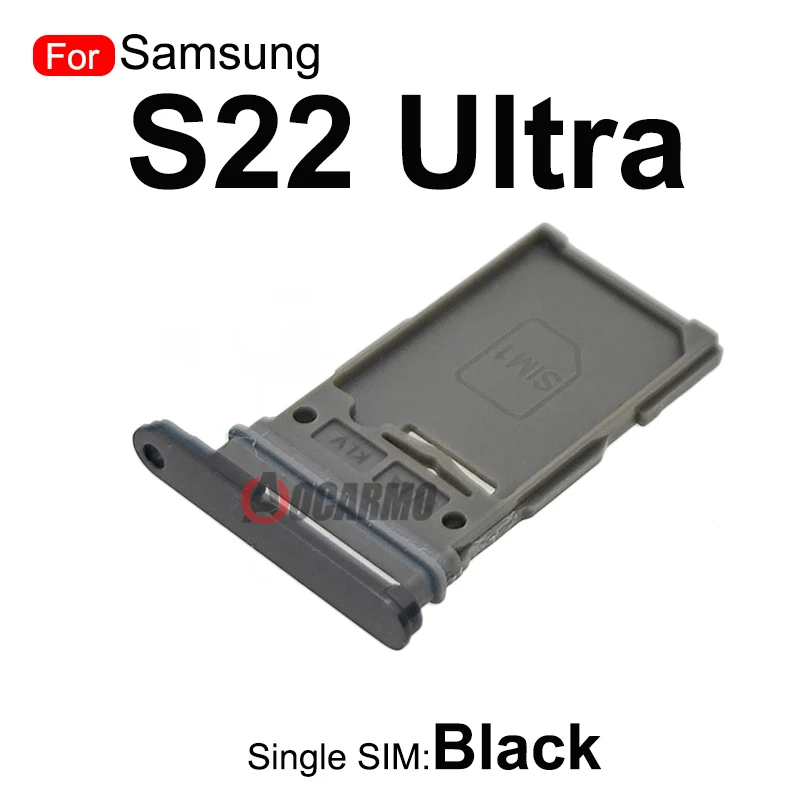 For Samsung Galaxy S22 Ultra S22U Single Sim Tray Dual Sim Card MicroSD Holder Nano Slot Replacement Part