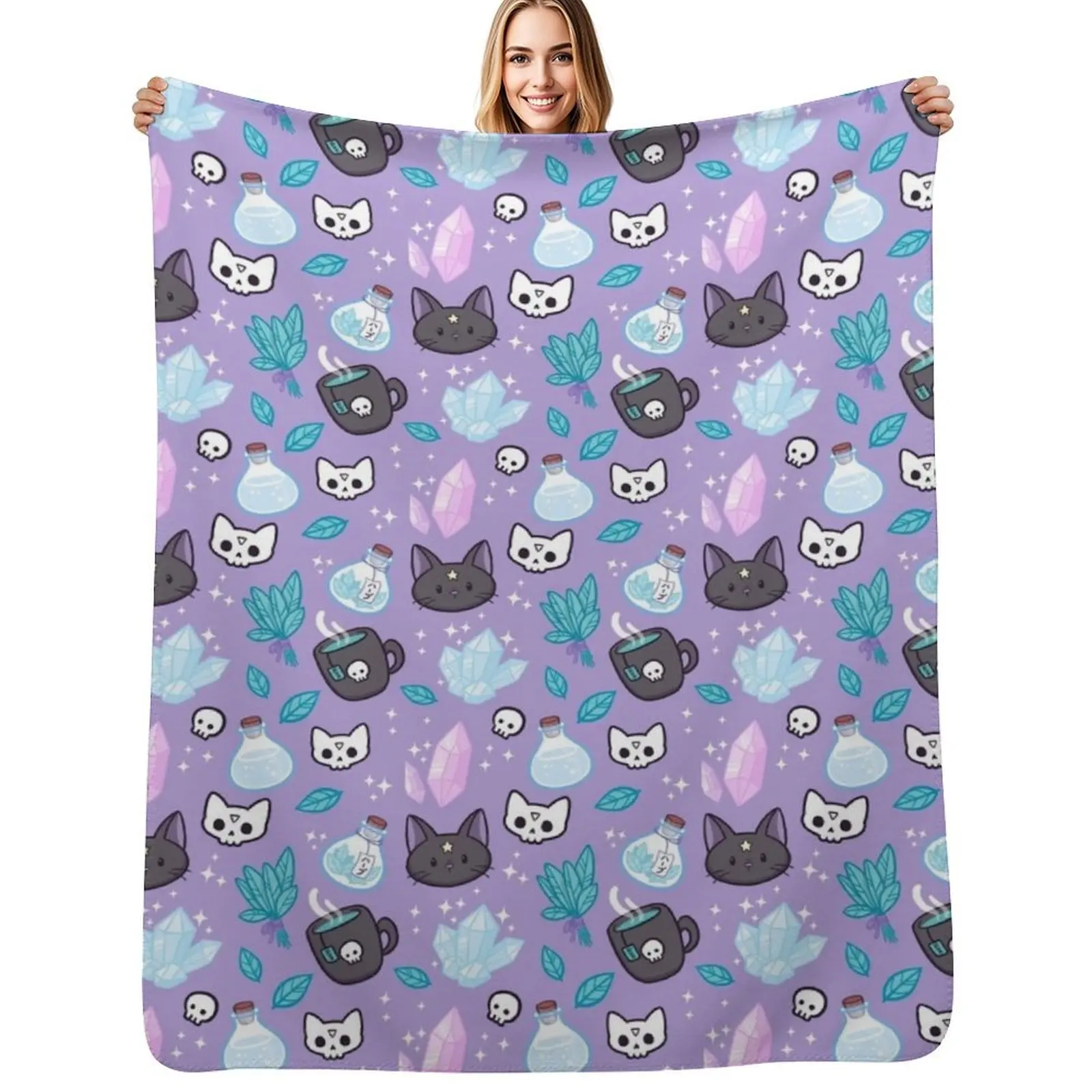 Herb Witch | Nikury Throw Blanket Soft Breathable Blanket for Night Sleeping