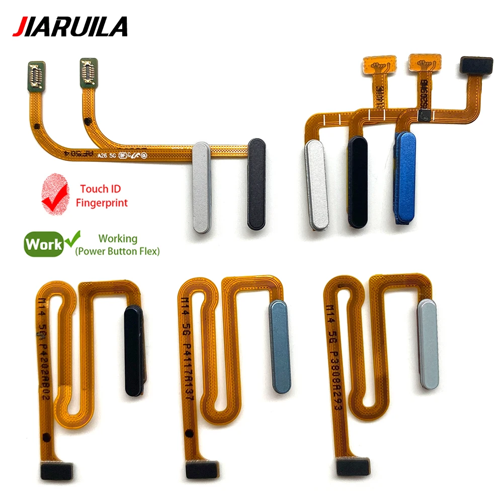 10 قطعة الماسح الضوئي لبصمات الأصابع لسامسونج A06 A16 A26 4 جرام 5 جرام ID زر المنزل بصمة القائمة العودة مفتاح التعرف على الاستشعار الكابلات المرنة