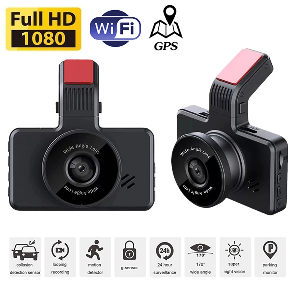 Car DVR WiFi GPS Dash Cam Full HD 1080P Vehicle Camera Drive Video Recorder Auto Dashcam Black Box GPS Rear View Car Accessories