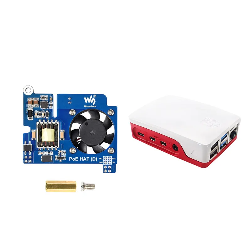 Wo Raspberry Pi 3B 4B Ethernet POE power supply expansion board can be equipped with official shell with cooling fan for cooling