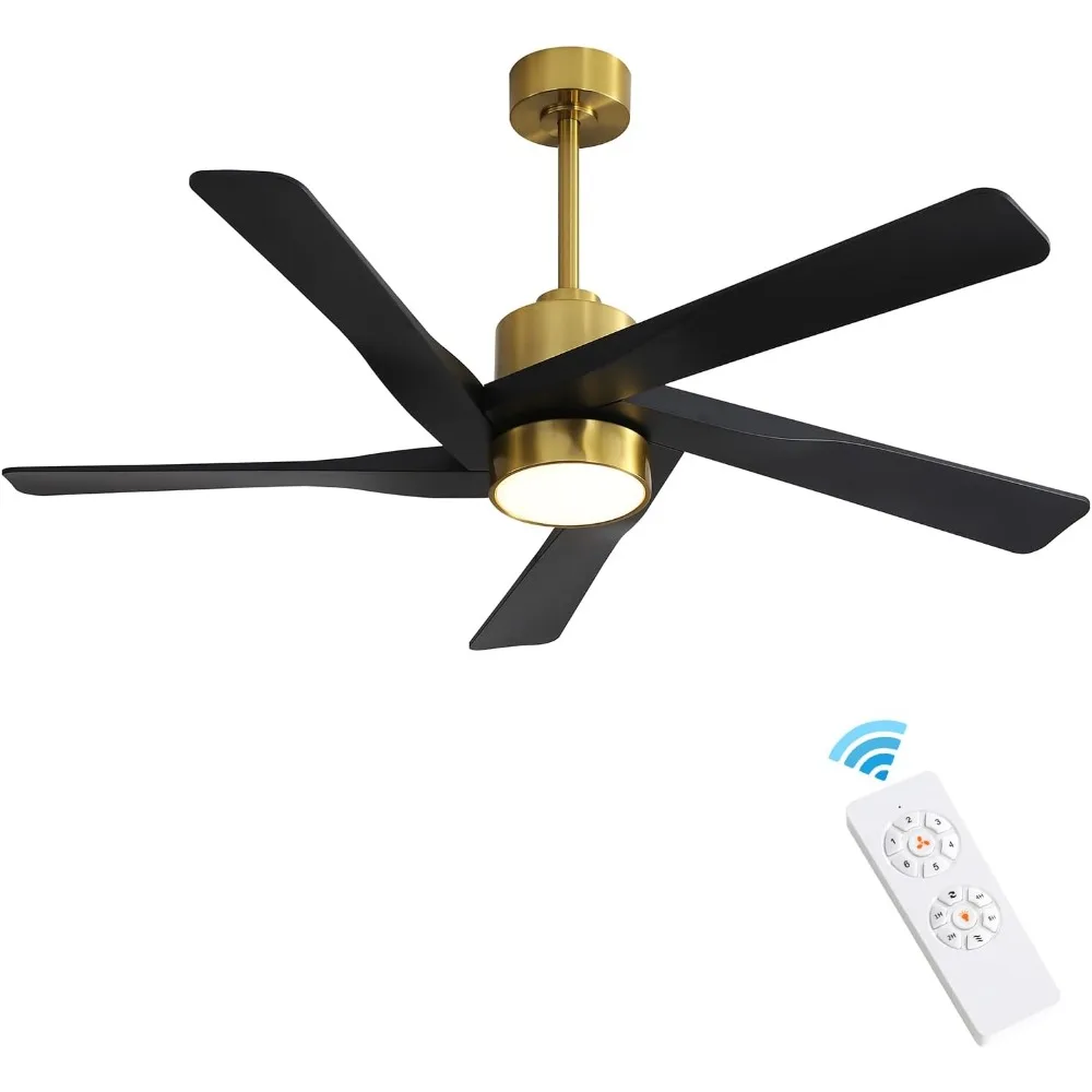 Ceiling Fan with Remote, 6-Speed , 5 Blade ABS Plastic, LED Light Kit, Fan-off Timers and Natural Breeze, 64" Ceiling Fan