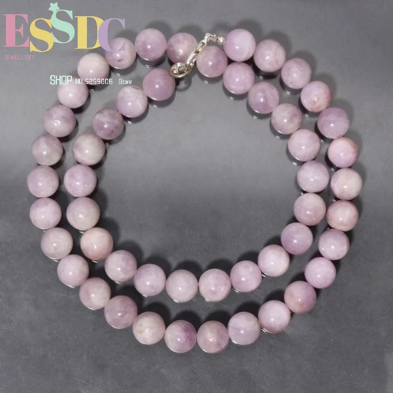 Elegant and simple pink smooth round bead necklace bohemian style colorful holiday neck decoration women's fashion handmade