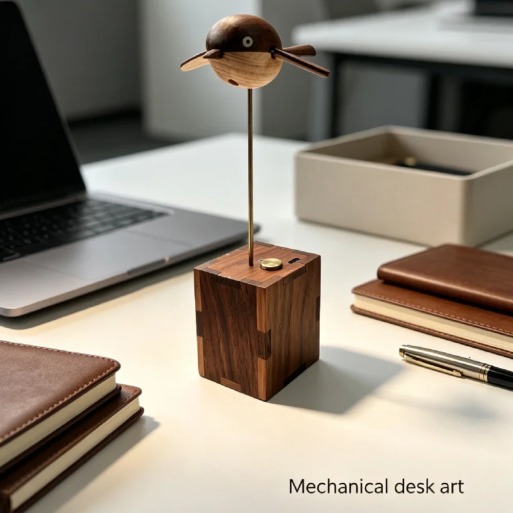 Cute Tabletop Mini Flying Bird Dynamic Musical Ornament, Stylish Indoor Home Decor, Charming Gift for Close Friends