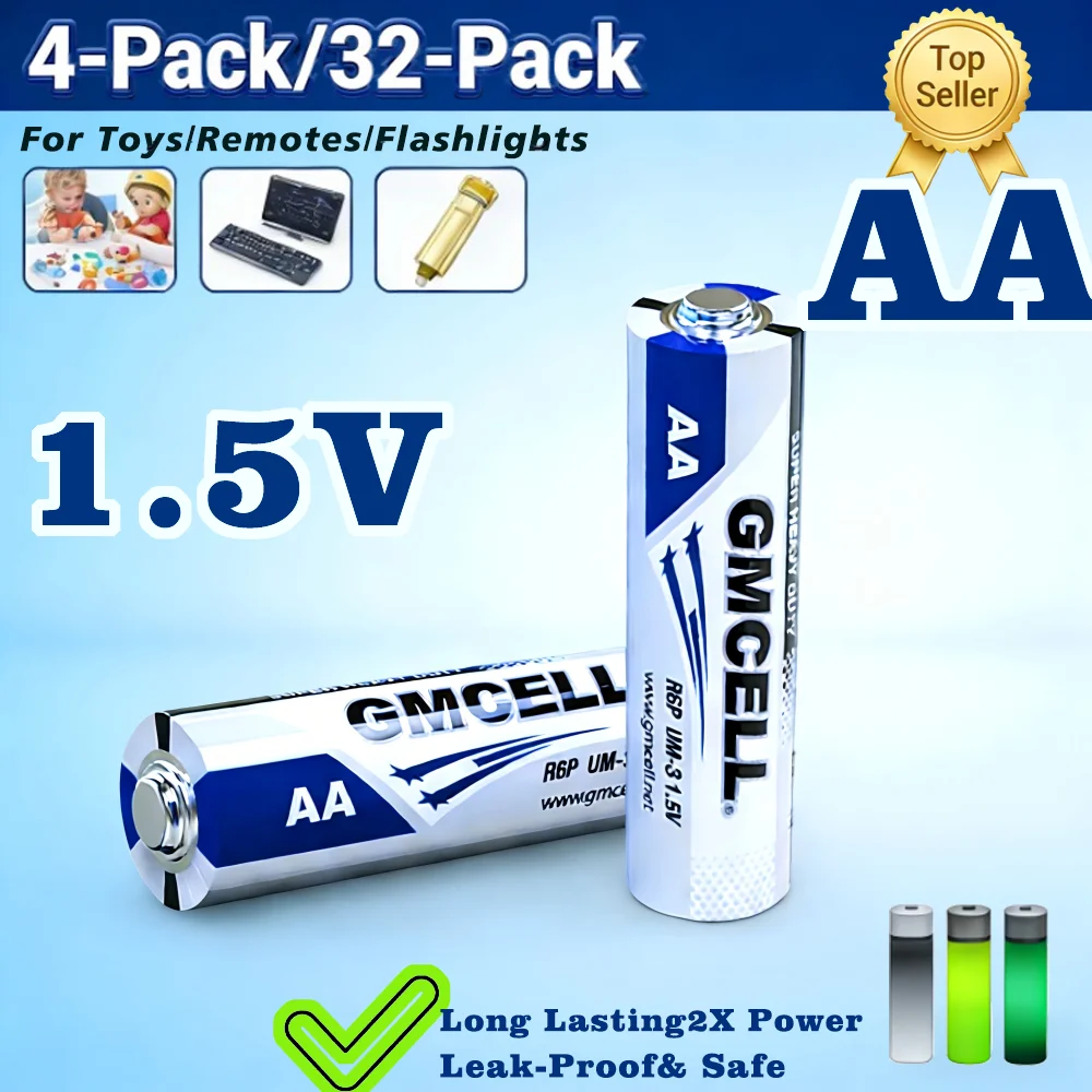 AA Battery Factory Direct 1.5V Zinc Carbon R6P for Toys Remote Control Consumer Electronics with Aluminum Foil Long Lasting R6P