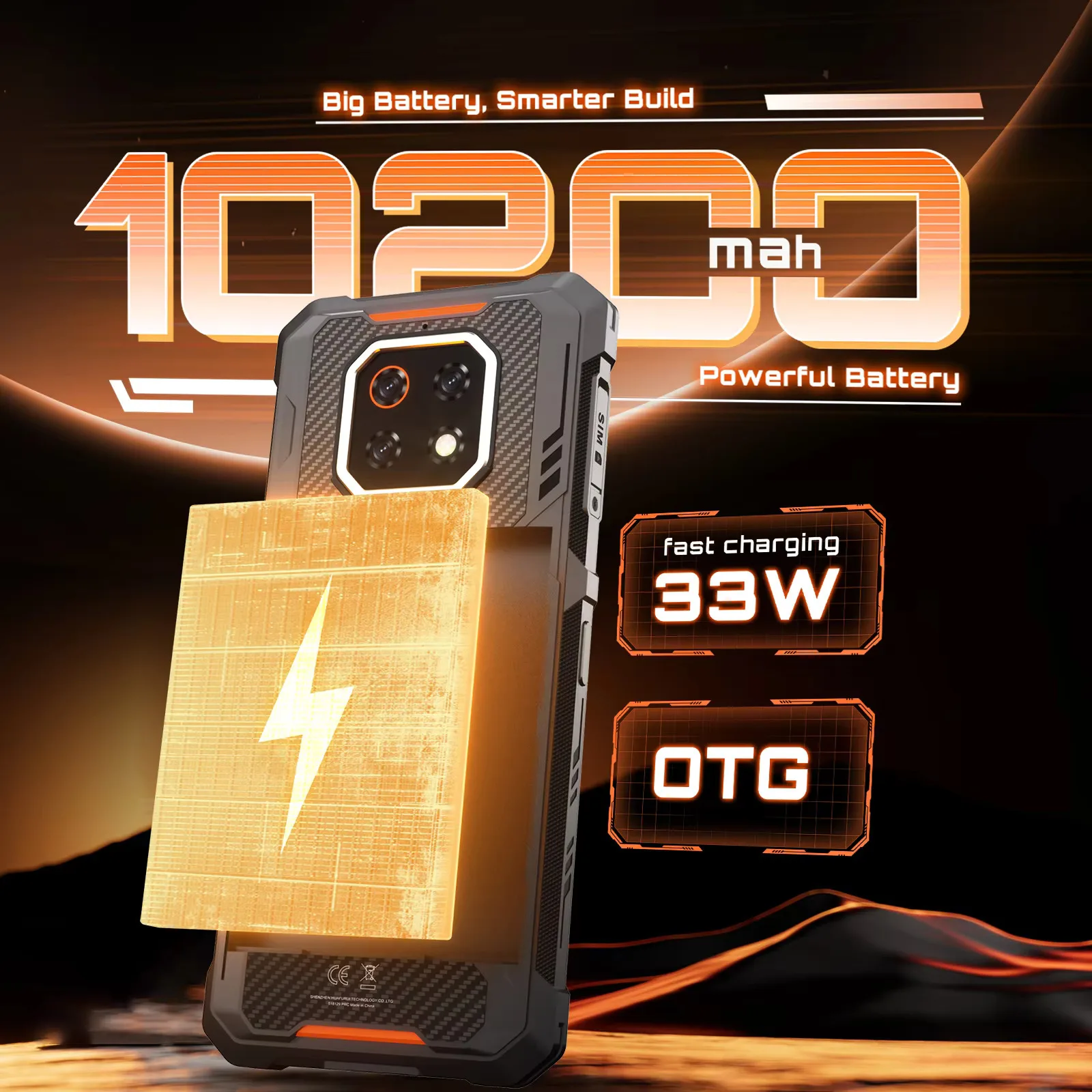 Cubot KingKong ES 3 Rugged Smartphone Android 15 10200mAh Battery 16GB RAM(6+10)+256GB ROM 6.745" 90Hz Screen NFC Face ID