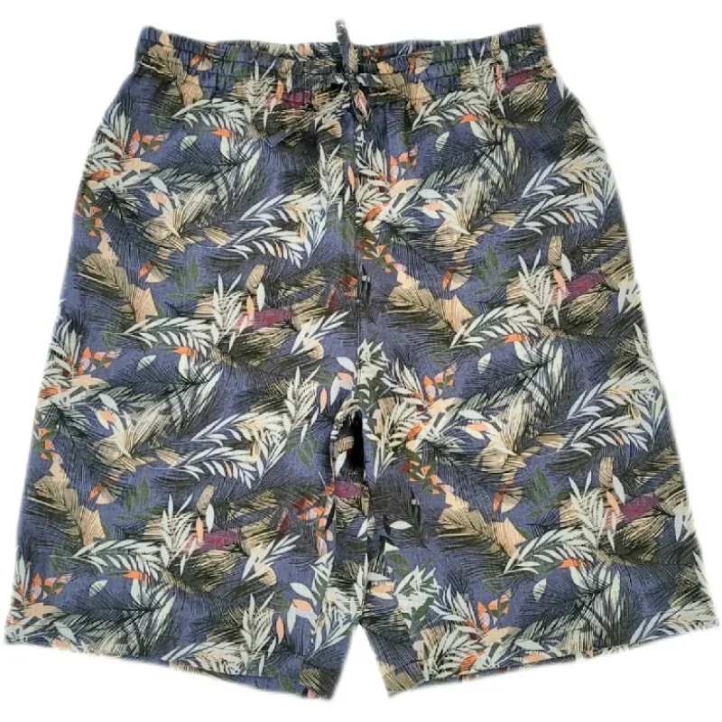 

High Quality Linen Beach Vintage Print Hawaiian Casual Capris Holiday Men Shorts New Line Non RRL