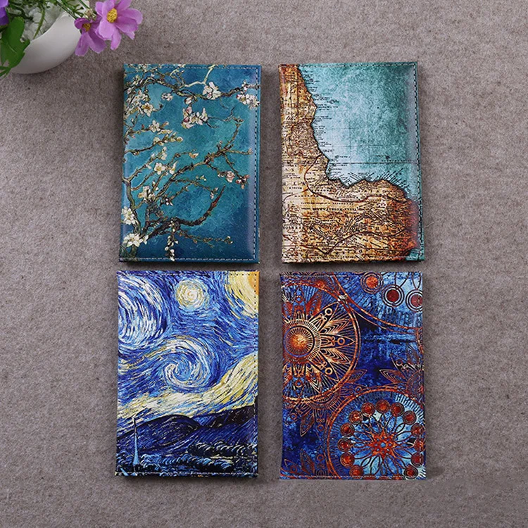 Art Starry Sky okładka na paszport van gogh klasyczna podróż kobiety etui na paszport Desinger ID etui na paszport