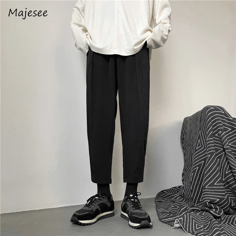 

Pleated Harem Pants Men Loose Handsome Elegant Spring Autumn Slouchy Korean Commuting Style Smart Casual Prevalent Classic Daily