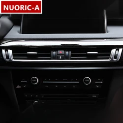 Compartimento central de acero inoxidable, marco de salida de aire, cubierta decorativa embellecedora para BMW X5 X6 F15 F16, accesorios interiores de estilo de coche