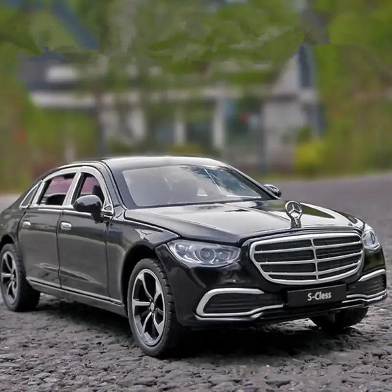 Maybach-Modèle de voiture en alliage S400 pour enfants, haute simulation, moulé sous pression, métal, véhicules jouets en métal, son et lumière, cadeau jouet, 1:22