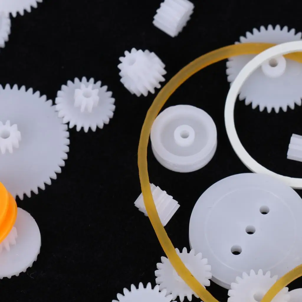 Juego de Engranajes de Plástico DIY con Bandas Elásticas para Máquina de Modelo de Robot Educativo