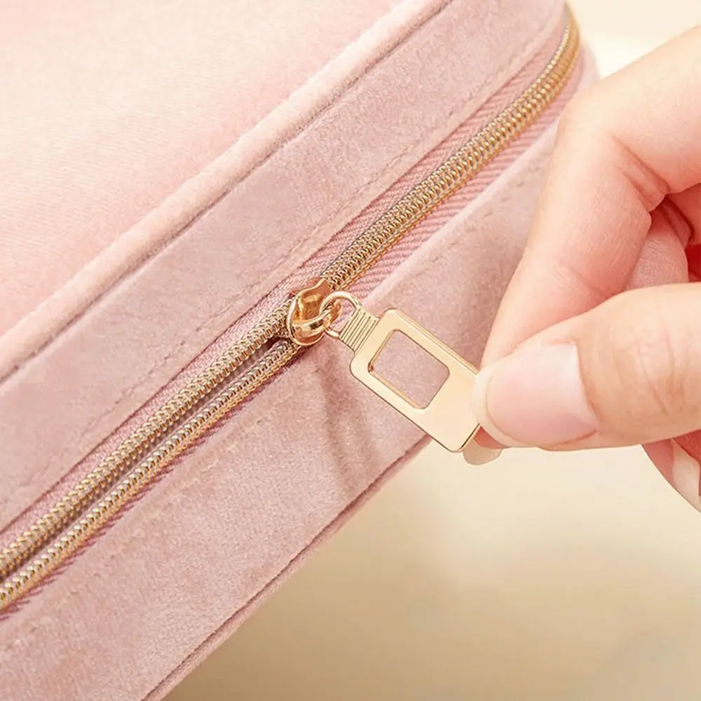 

Portable 2 Layer Velvet Jewelry Box Large Capacity Dustproof Vintage Ring Case Simple Rectangle Jewelry Case Valentine