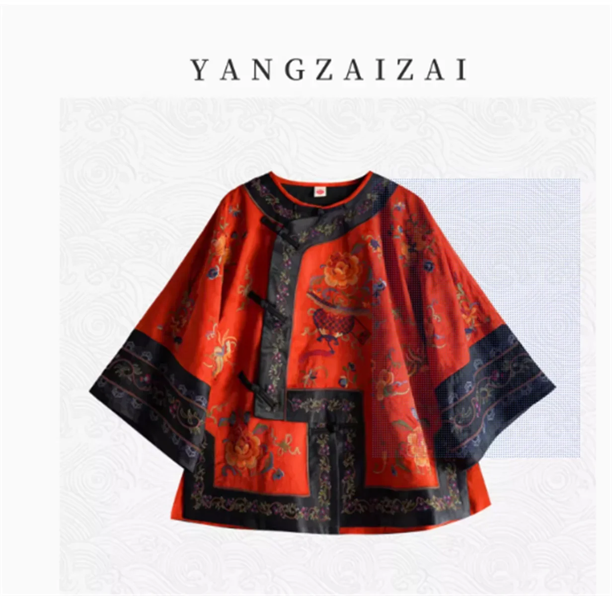 Jinduo Tang style ethnic style spring and summer Chinese retro heavy industry printed top