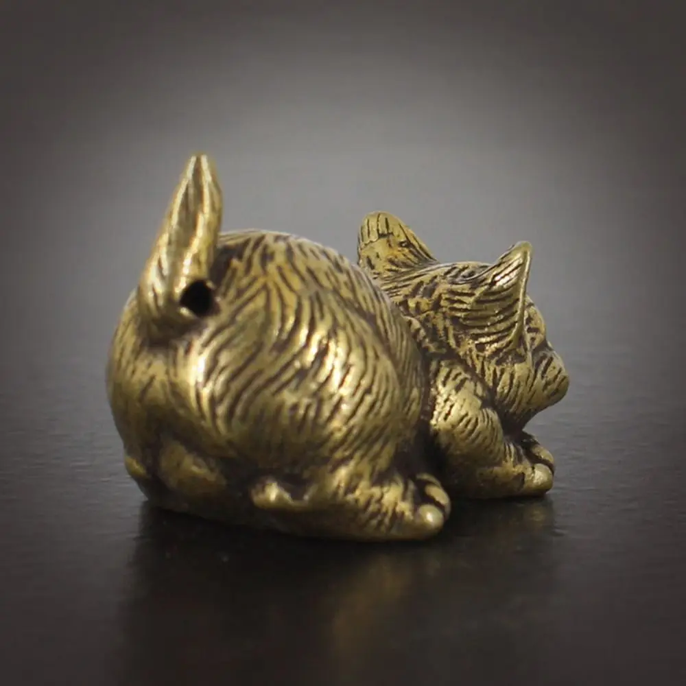 Crafts Brass Small Cat Metal Statue Cute Creative Tea Pet Simulated Exquisite Model Sculpture Toy