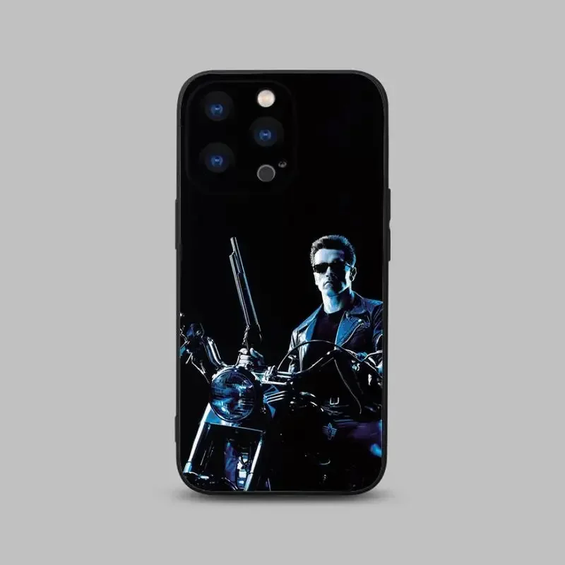 Movie The T-Terminator Phone Case For iPhone 15,14,13,12,11 Plus,Pro,Max,XR,XS,X,7,8 Plus,SE,Mini Black Silicone Soft