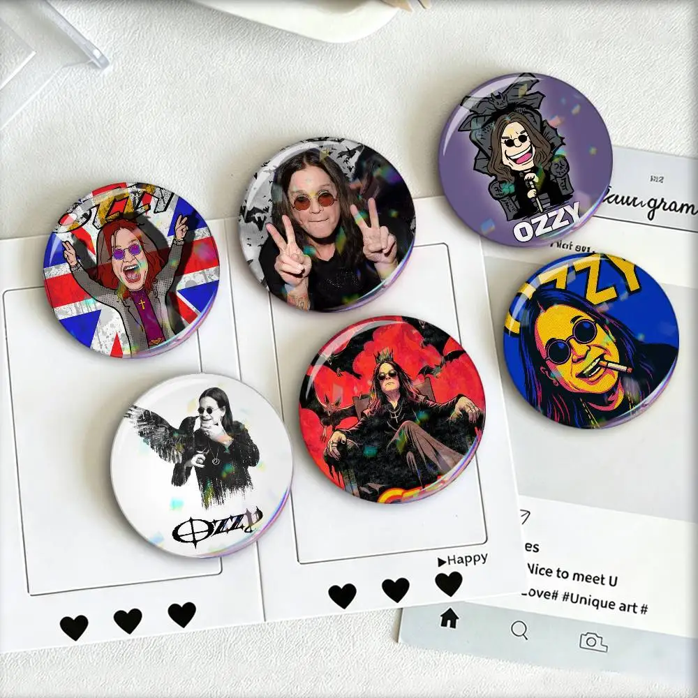 

O-Ozzy Osbourne Band Laser Badge Creative Pins Brooch for Bag Clothes Hat Decor Gifts Fans Collect