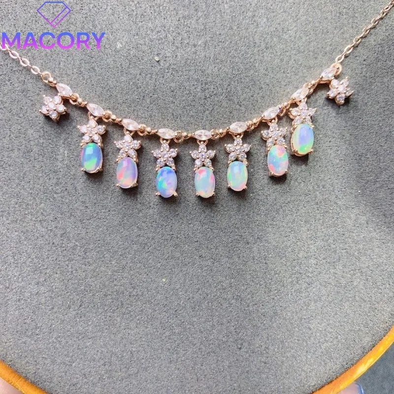 925 sterling silver natural Opal female necklace free shipping sterling silver jewelry certification original pendant