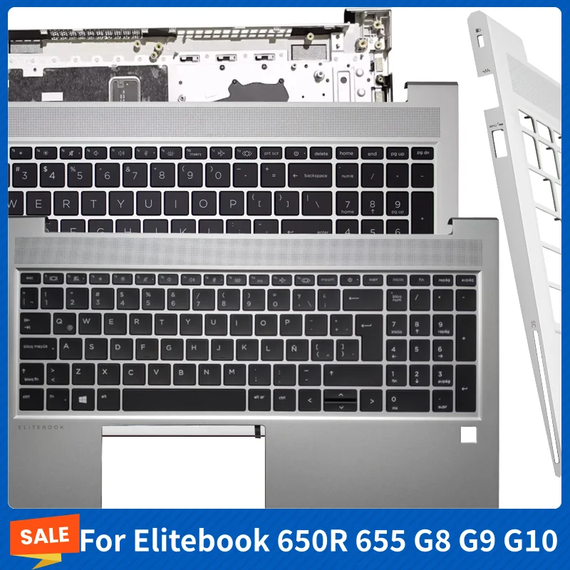 ل Elitebook 655R G8 G9 G10 650 G8 G9 G10 كمبيوتر محمول جديد الولايات المتحدة/المملكة المتحدة/LA/SP مع لوحة المفاتيح Palmrest الغطاء العلوي قطع غيار الكمبيوتر #1