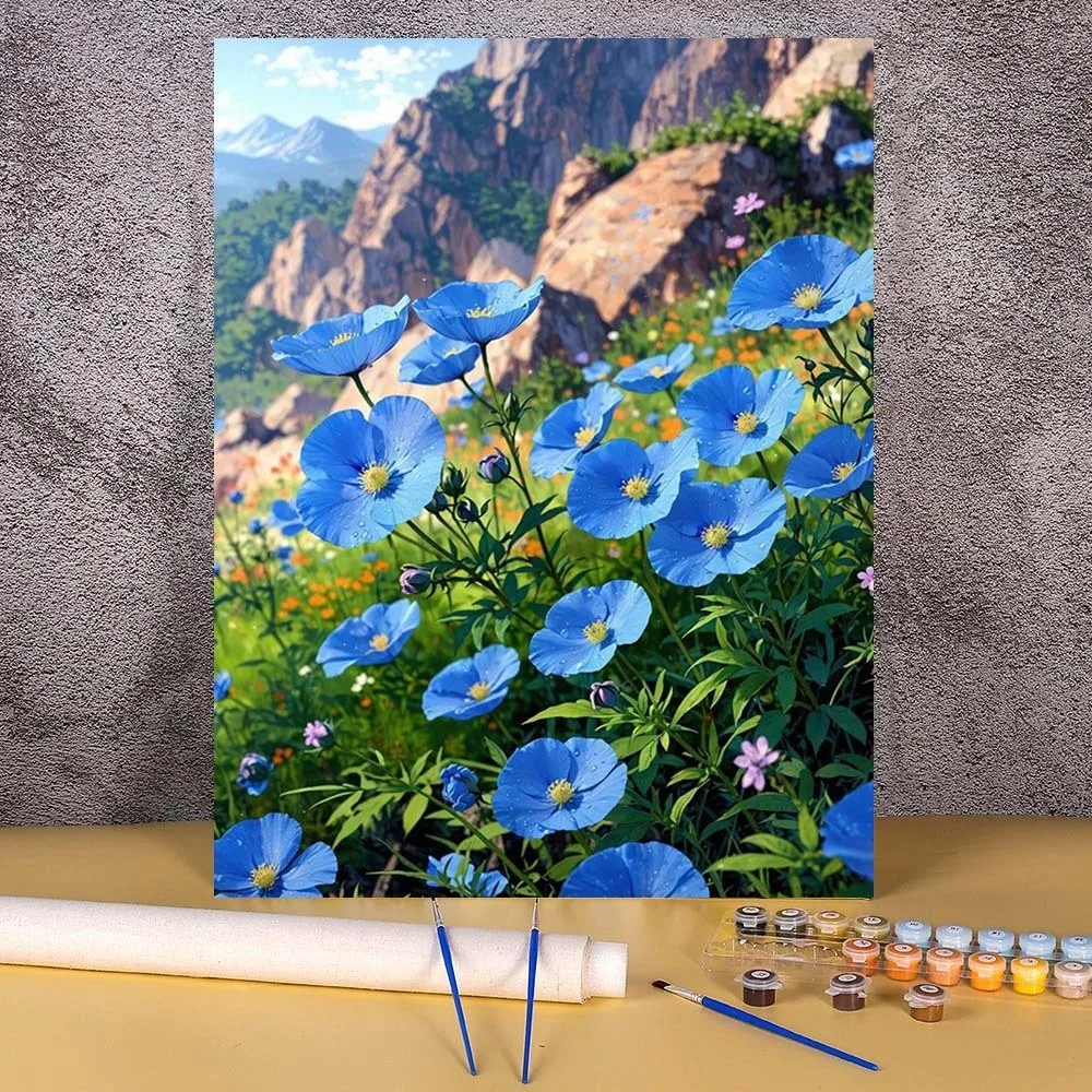 

20x30cm Frameless DIY Painting By Numbers Handmade Gift Picture Drawing Floral Mountain Paint For Painting Home Decoration