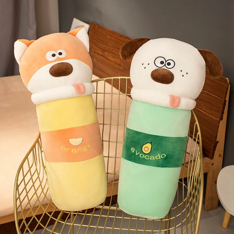 New Cartoon Cup Animals Throw Pillow Bear Dog Stuffed Plush Dolls Funny Birthday Girl Kids Christmas Gifts Super Soft Home Decor