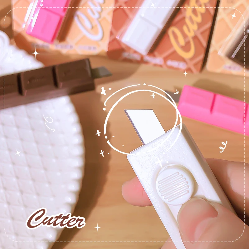 Aesthetic stationery store cute things Box cutter Pocketknives chocolate utility knife Mini pockets knife kawaii stationery