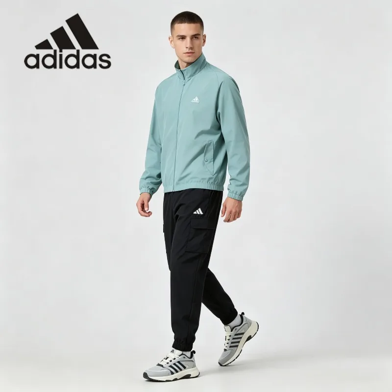 Adidas Classic  Wind Tracksuit Breathable Water Resistant Zip Hood Jacket Slim Ankle Jogging Sport Pants One Set JI6658 + JF3538