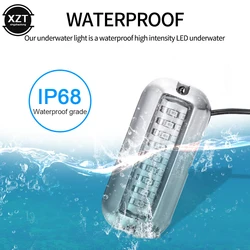 Luz de popa subacuática para barco, 27LED, 12V, pontón marino, accesorios para barco, acero inoxidable, Luz Marina impermeable IP68