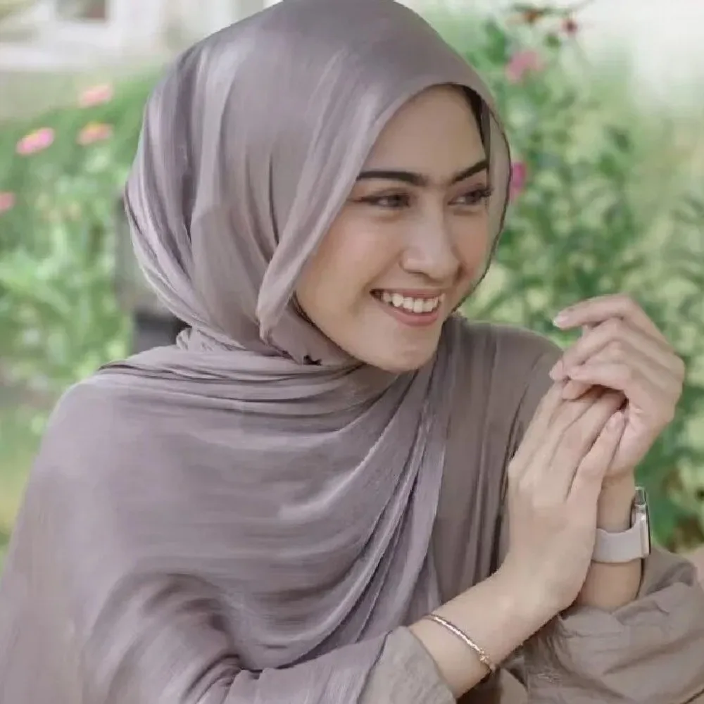 

Шёлковый хиджаб-платок, широкий исламский тюрбан, длинный универсальный головной убор для женщин