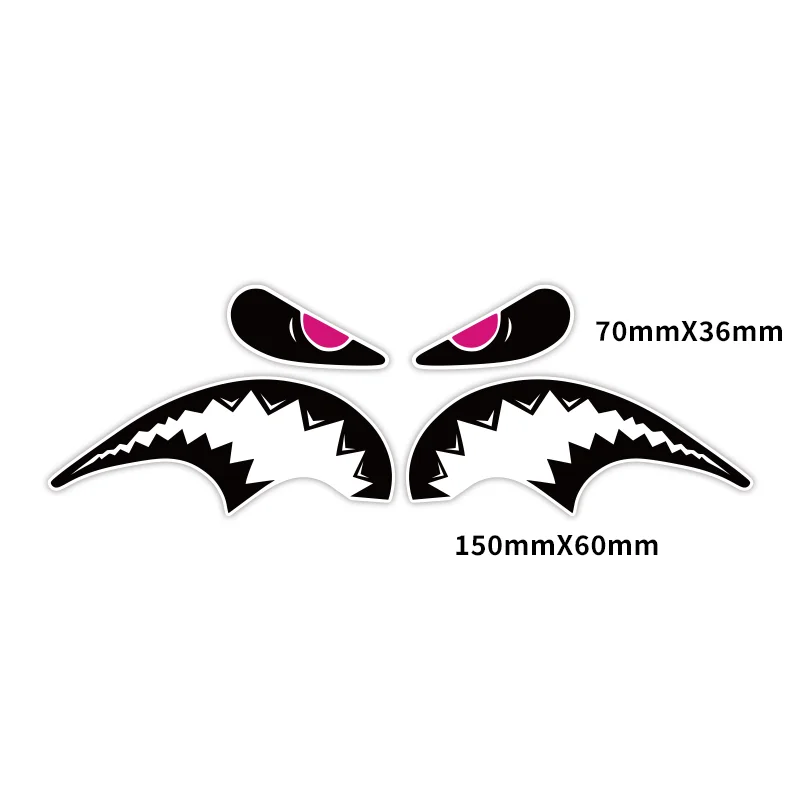 1 Pair Shark Head Pattern Road Bicycle Frame Stickers Waterproof Funny MTB Bike Durable Vinyl Decals Motorcycle Accessories