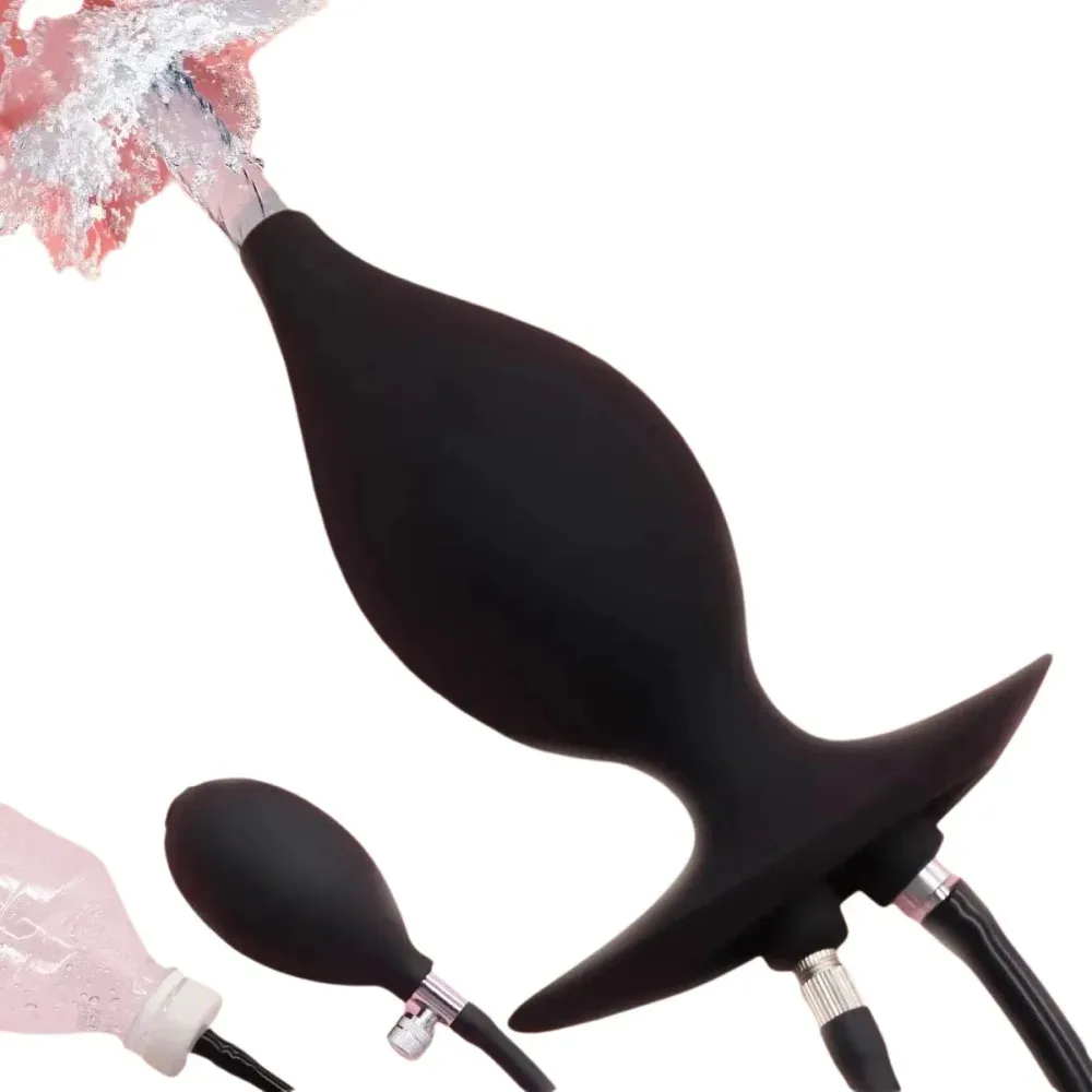 Inflatable Anal Enema Plug, Dual - Function Enema & Expansion Toy, Silicone Adult Anal Play Device Sex Toys 2
